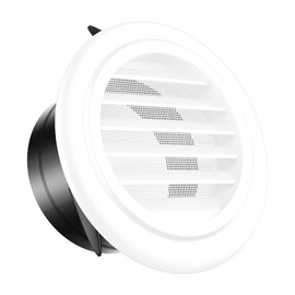 4 inch Soffit Vents, ABS Air Vent Cover Round Vent with Built-in a Fly Screen for Bathroom Office Home(ø100mm) (4 inch)