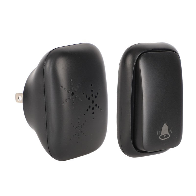 Black Self Powered Wireless Doorbell No Wiring Punching Outdoor Welcome