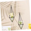 SUPVOX 4Pcs Geometric Metal Air Plant Holder Stylish Hanging Planter