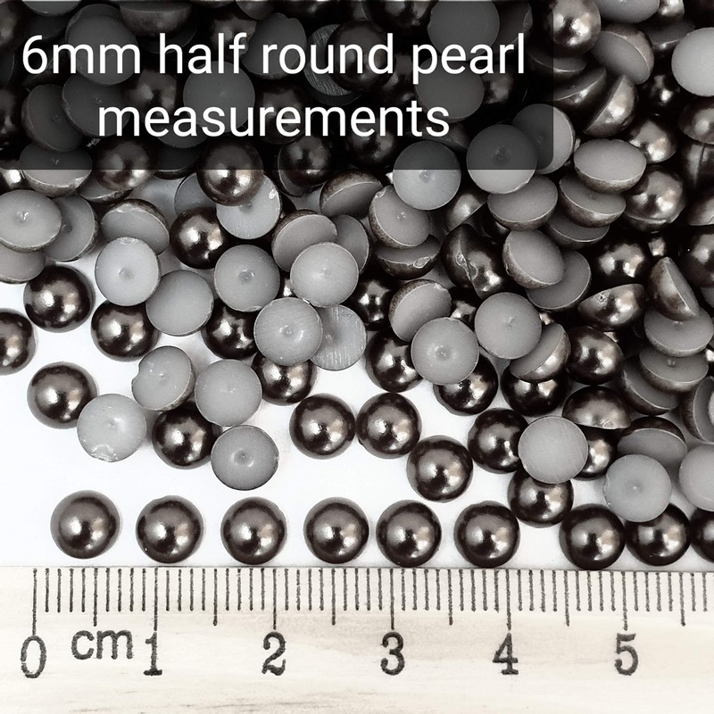 MajorCrafts 500pcs 6mm Flat Back Half Round Resin Pearls Craft