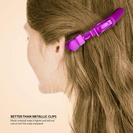 Deke Home Pinza para el cabello para mujer, pinzas de plástico para seccionar el cabello, pinza de pelo de cocodrilo duradera con agarre antideslizante y dientes grandes anchos para un fácil peinado grueso/fino (paquete de 12 coloridos)