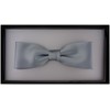 TigerTie Pre-Tied Slim Bow Tie Plain + Box, silver