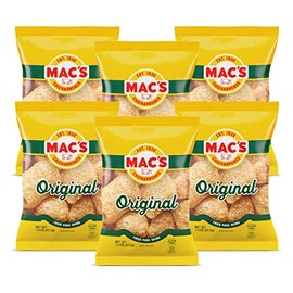 Mac's Crunchy Chicharrones, Low Carb, Keto Friendly Snack (Original, 5 Ounce, Pack of 6)