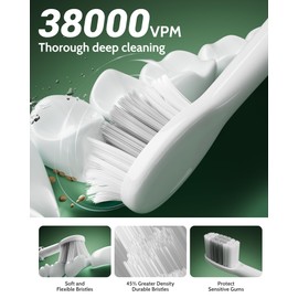 Tgbhcom Sonic Electric Toothbrush Set, USB Rechargeable, 5 Modes, 8 Brush Heads, 2-Pack