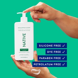 Native Body Lotion Contains Naturally Derived Plant-Based Moisturizers for Women and Men | Restores Dry Skin, Eucalyptus & Mint, 16.5 fl oz