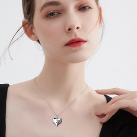 YAFEINI 925 Sterling Silver Anatomical Heart Necklace For Women Gothic Anatomical Necklaces Jewelry That Make You Look Cool