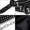 UTO Fanny-Pack-for-Women-Leather Vegan Waist Bag Rivet Studded Lightweight Zipper Pocket