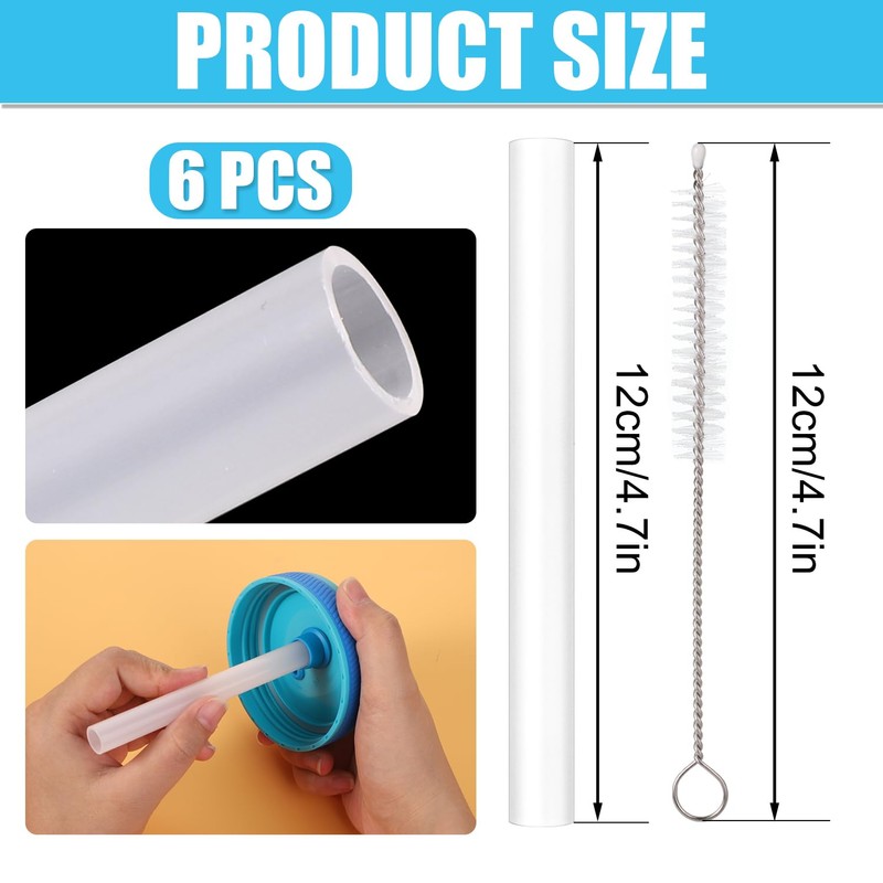 6pcs Replacement Straws for Zak Designs Kelso 15 oz, with