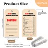 100 Pack Waterproof Backflow Inspection Tags,with Steel Wires,Maintenance Record Tag