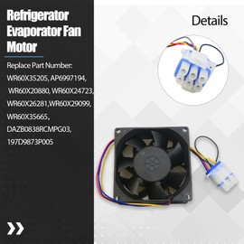 WR60X35205 Refrigerator Evaporator Fan Motor Fit for GE Replace WR60X20880 WR60X24723 WR60X26281 WR60X29099 WR60X35665