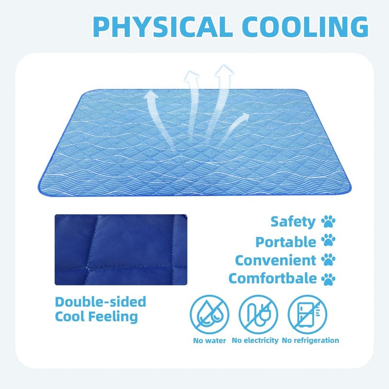 PUPTECK Dog Cooling Mat Pad for Medium Large Dogs, Cooling