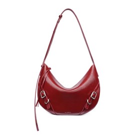 LA FESTIN Fashion Shoulder Bag for Women Large Capacity Genuine Leather Armpits Commuters, lava red
