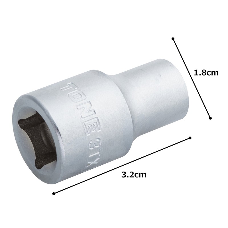 TONE E Type Torx Socket 3TX-E10 3/8" Drive Angle