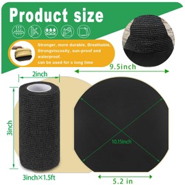 15 Pack Horse Hoof Tape with 3 Rolls of Vet Wrap, Breathable Magic Cushion Hoof Packing, Cotton Strong Sticky Horse Hoof Wraps Additional Protection for Hoof Hoove Wound Management