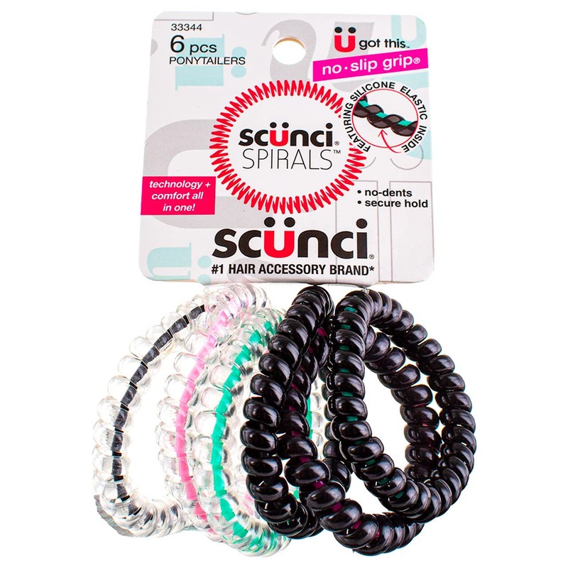 Scunci Spiral Ponytailers with NS Inner Core, 6CT (Pack of