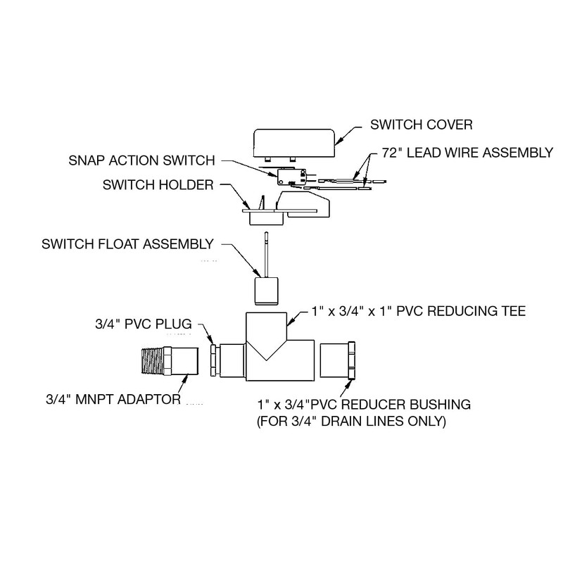 Little Giant ACS-4 In-Line Condensate Drain Overflow Shut-off Switch, 24