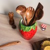 Bicuzat Strawberry Shaped Ceramic Kitchen Utensil Holder, Large Cooking Utensil