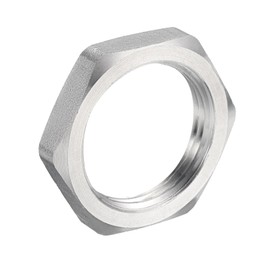 uxcell 2 Pcs Cast Pipe Fitting Hex Locknut, 304 Stainless Steel Hex Lock Nut 1" Female Thread for Water Broom and Undercarriage Cleaner (DN25)