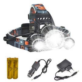 LEIDSANY Lámpara de Cabeza USB Recargable, Solo pesa 200 g Linterna Frontal, con 3 Potentes Linternas LED, Lámparas Frontal Impermeable IPX-6, Adecuado para acampar al aire libre, andar en bicicleta, correr, pescar