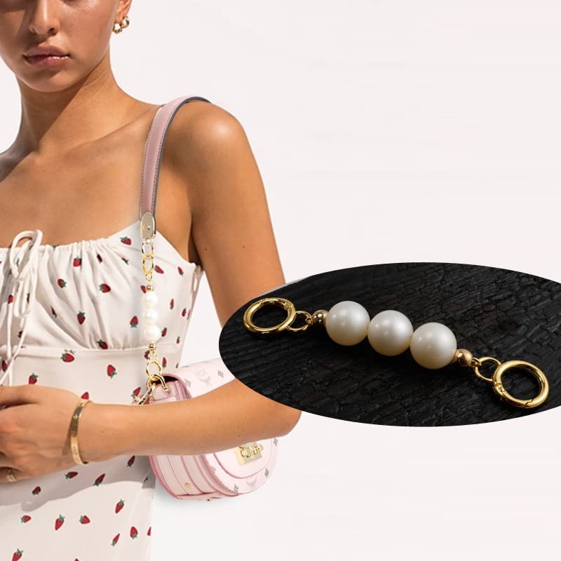 BetterJonny 3 Colors Pearl Bag Chain, 5.1 inches (13 cm),