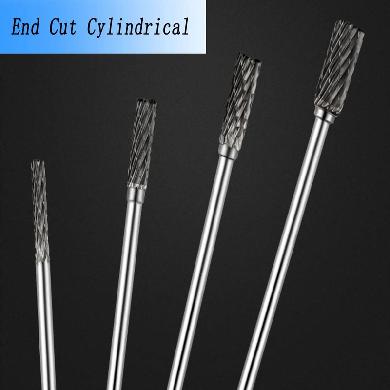 Luo ke 75mm Extra Long Carbide Burr Sets, 1/8 Inch