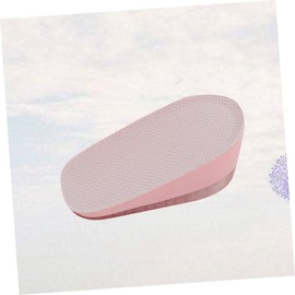 Ipetboom 1 Pair Invisible Height Increase Insoles Comfort PU Shoe Lift Inserts for Men and Women Unisex Mesh Fabric Half Insoles Non Slip Taller Pads with Pink Bottom and Gray Surface