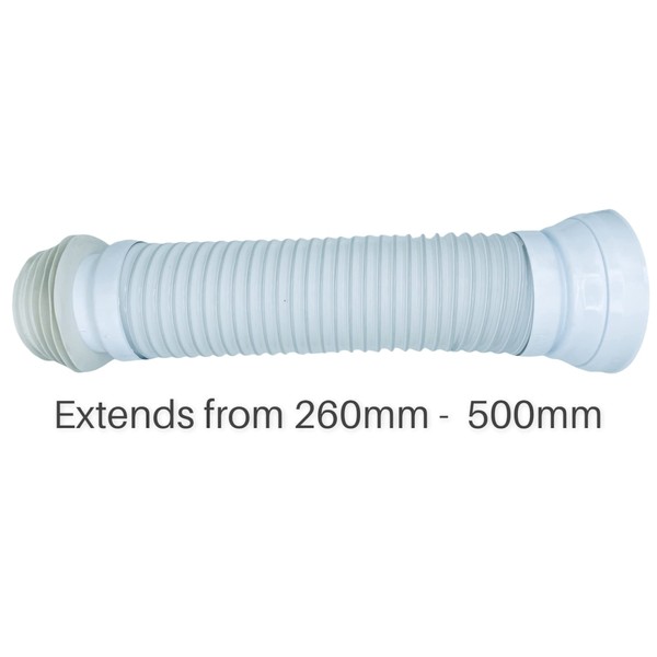 Flexible Toilet Pan Connector Universal WC Flexi Slinky Waste Soil Pipe 260mm-500mm