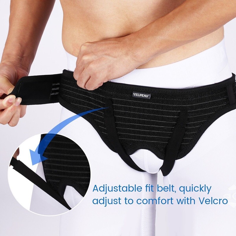 VELPEAU Hernia Support Belt Men Truss Brace Double Inguinal Groin