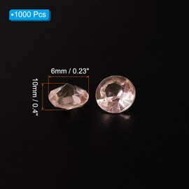 PATIKIL 1000 Pieces Acrylic Diamonds Vase Fillers Plastic 10mm Fake Crystals Gems Wedding Table Scattering Diamond for Wedding Decor Bridal Shower Party Photography Props, Rose Gold