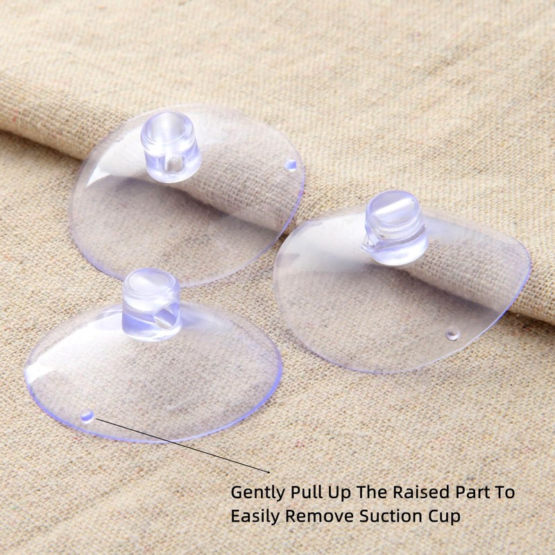 dophee 10-Pack Suction Cups for Glass Table Tops, Rubber Clear