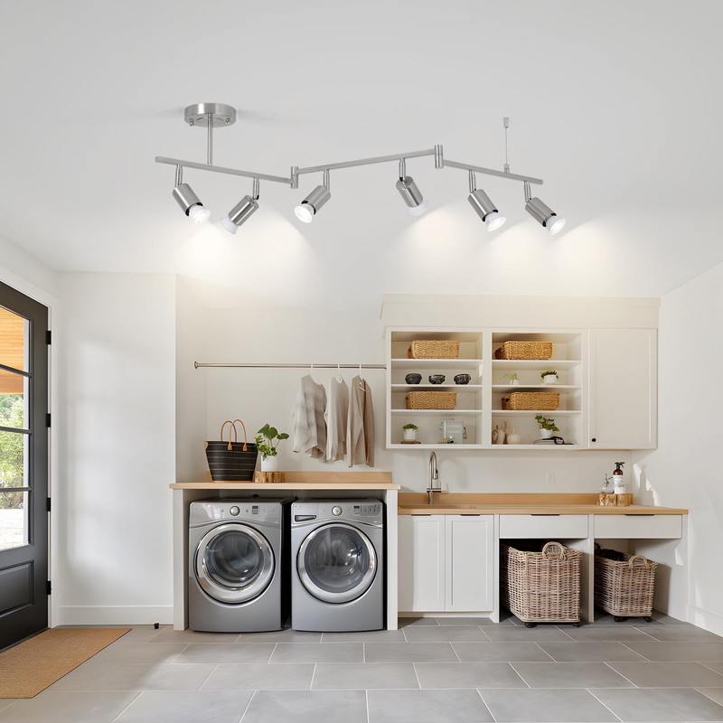 SEEBLEN 6-Light Nicke Track Lighting Fixtures Ceiling, Modern LED Track
