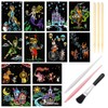 Scratch Art Paper, Rainbow Night View Scratchboard Pads for Adults