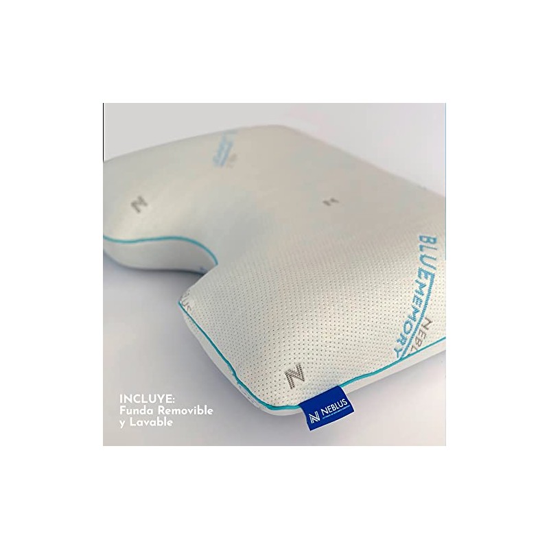 Almohada Cervical Cooling Gel Memory Foam Ortopédica con Curvatura Almohada