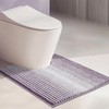 CYMAY Chenille Toilet Rugs U Shaped, Non Slip Toilet Mats