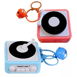 WIizyzfhy 2025 Retro Tape Recorder Keychain Portable Keychain Pendant Back Packaging Accessories For Music Enthusiasts (Orange Red+Light Blue)