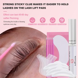 Eyelash Brow Lifting Kit, Women Eye Lash Perm Kit, Professional Lashes Extension Set, Curling Perming Wave Eyelashes, Semi Permanent Eyebrow Lamination DIY Beauty Tools for Beginner Salon Home Use