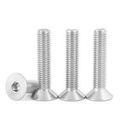 M4x25mm Flat Head Screws, 50pcs M4-0.7x25mm Countersunk Head Socket Cap Screw Bolts,304 Stainless Steel Machine Blot,Allen Socket Drive,Full Thread,Bright Finish,Quantity 50