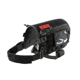 Service Dog Harness, Large Dog Harness Removable Neck Strap Compatible with Assistance Harness & Handle (Black, Short Version)