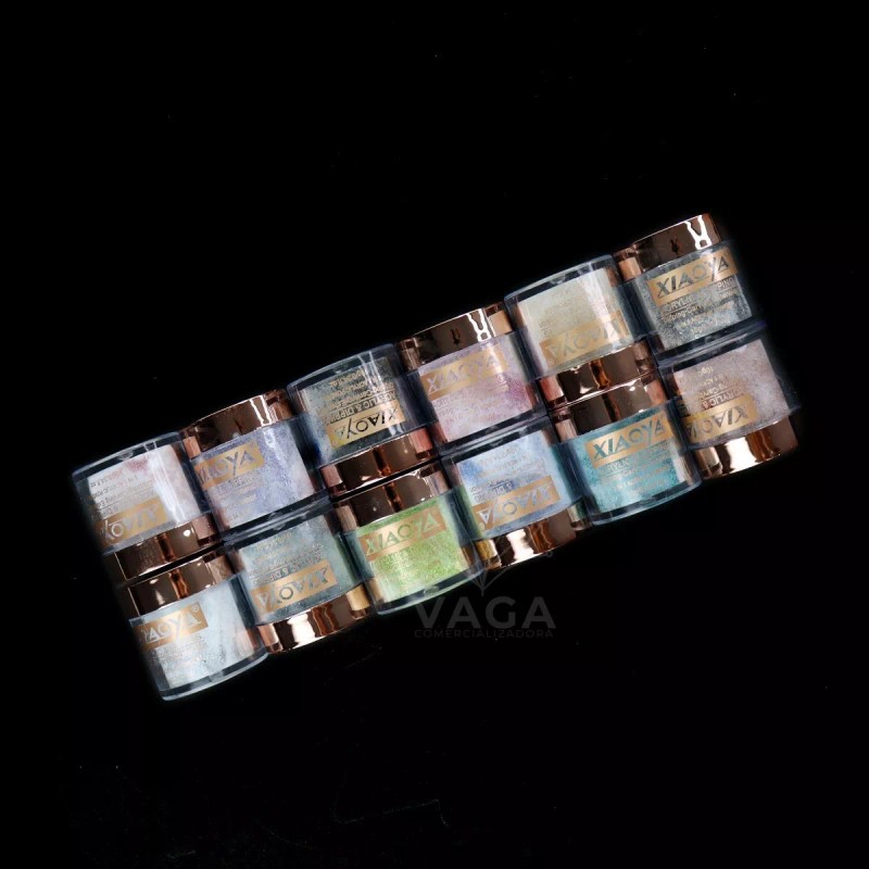 Vaga 12 Acrilico Para Uñas Colores Galaxia 10g