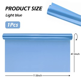 12 X 48inch Car Light Tint Film, Cuttable&Stretchability Car Headlight Taillight Fog Light Vivid Vinyl Wrap Protector,Non-Marking Self-Adhesive Decals Car Decor (Light Blue)