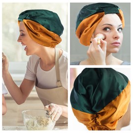 AEVBSOY 2 Pack Satin Bonnet Silk Bonnet Hair Wrap with Elastic Stay On Head for Sleeping for Women Hair Care Frizzy Hair Beanie Hair Care Bonnets Adjustable Knotted Turban Hat Night Sleep Caps