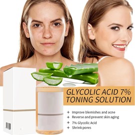 Ácido glicólico al 7% Solución tonificante Ácido glicólico al 7% Tónico rejuvenecedora tonificante para imperfecciones y acné, exfoliación Facial Poros astringentes