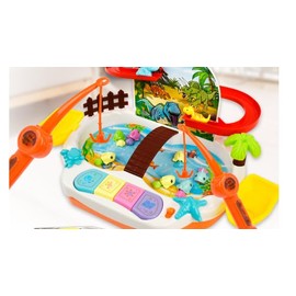 Fishing Toy with Music and Light, 2-in-1 Multifunctional Fishing Game with Slide, 2 Fishing Rods, 8 Fish, 3 Dinosaurs,Educational Gifts for Boys & Girls