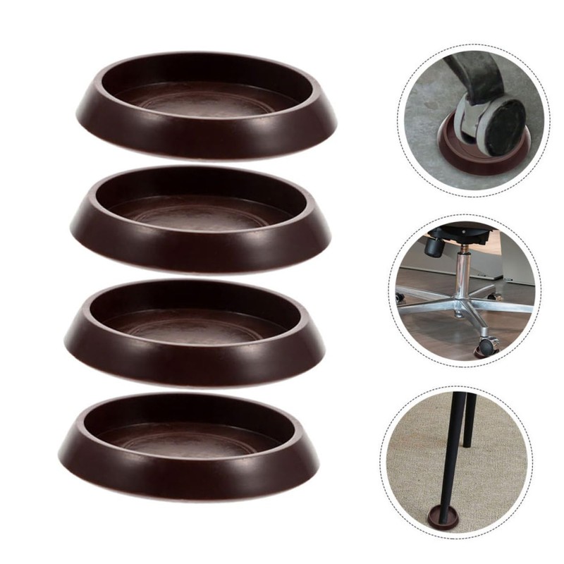 TEHAUX 8pcs Non-Slip Plastic Furniture Coasters Multi-Function Chair Wheel Stoppers