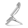 Sterling Silver Rhodium-plated CZ Adjustable Fingernail Ring