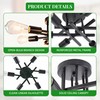 Phaosio 6-Light Semi Flush Mount Ceiling Light Fixture, Modern Black