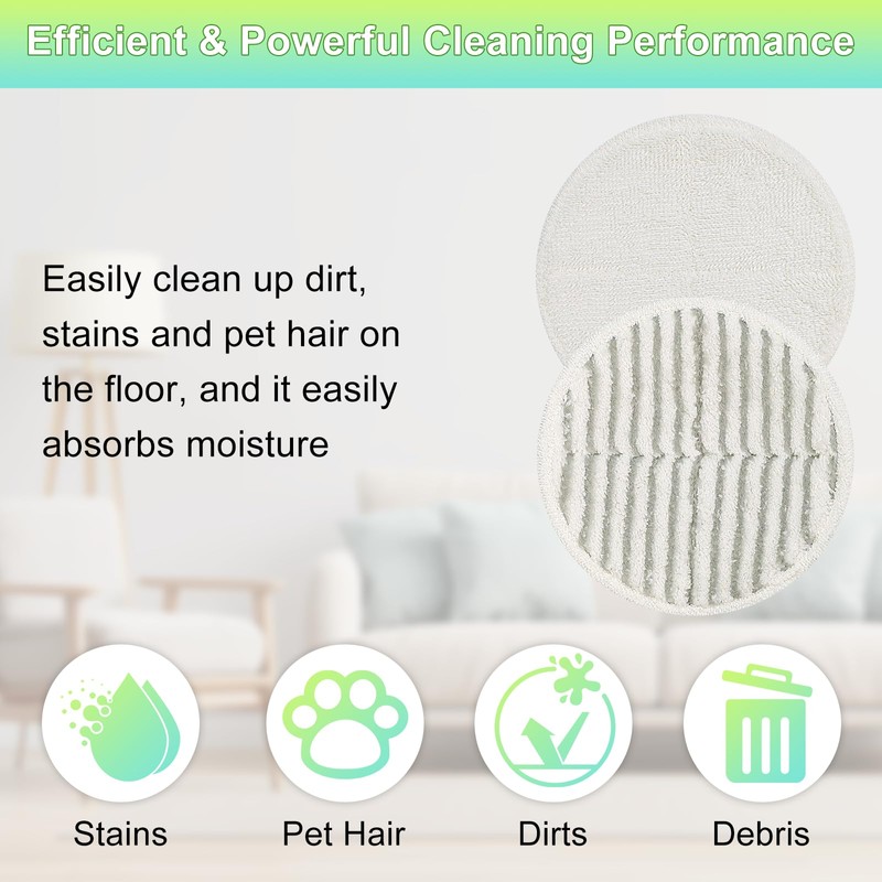 2124 Replacement Pads for Bissell Spinwave Spin Mop, 2 Scrubby