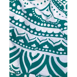raajsee Green Ombre Round Beach Tapestry Hippie/Boho Beach Blanket Roundie/Indian Cotton Throw Bohemian Round Table Cloth/Yoga Mat Meditation Picnic Rugs 69 inch Circle