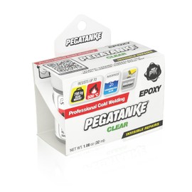 PEGATANKE - Transparent 2 Part Epoxy Resin | Professional Cold Weld Adhesive | High Strength Metal Glue for Fuel Tanks | General Repair & Plastic | High Temperature Epoxy for Welding Bonds (1.08 oz)