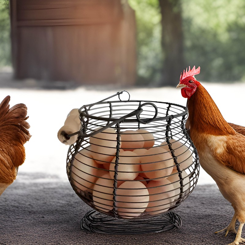 LINCOUNTRY. Farmhouse Wire Egg Baskets for Gathering Fresh Egg With